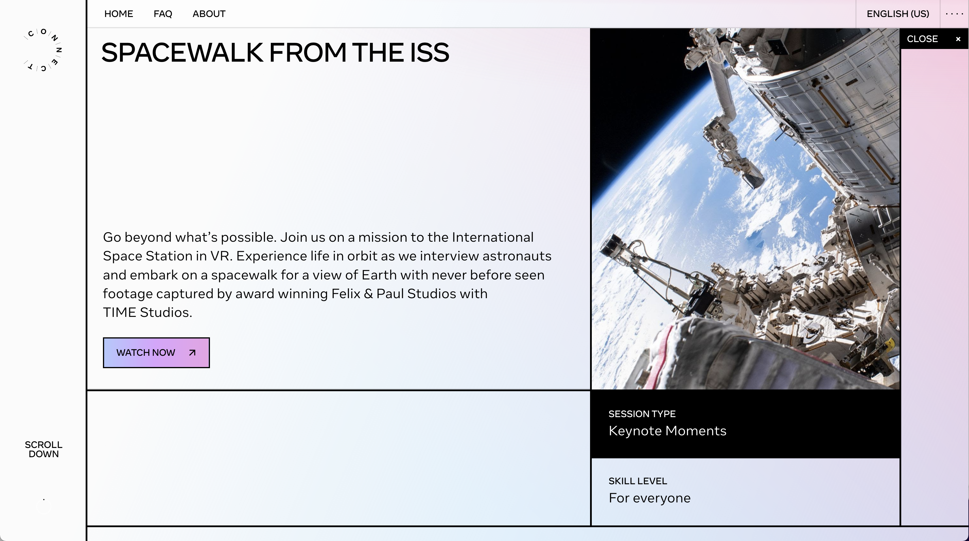 Connect website ISS space walk
